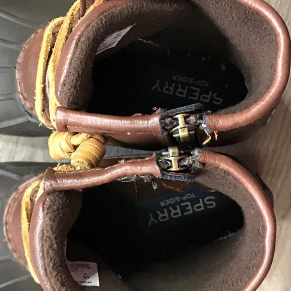 Sperry Top-Sider Saltwater Duck Boots Brown Waterproof Big Girl's Size 2 YG55362 - Picture 11 of 12